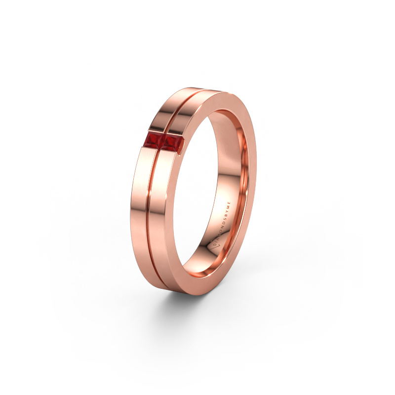 Immagine di Fede nuziale WH0225L14B 585 oro rosa ±4 x 2 mm Rubino