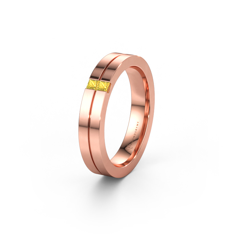 Immagine di Fede nuziale WH0225L14B 585 oro rosa ±4 x 2 mm Zaffiro giallo
