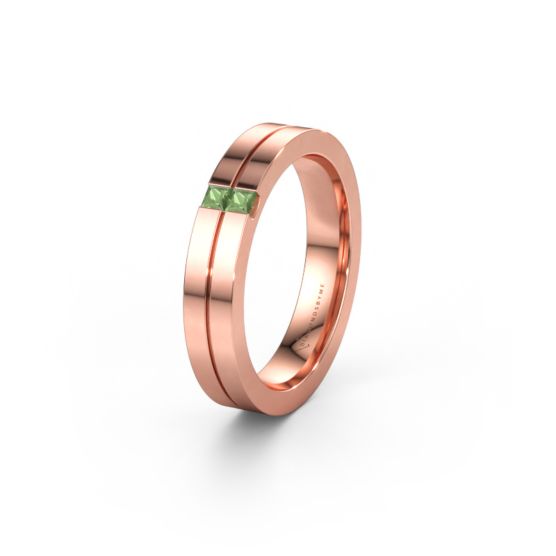 Immagine di Fede nuziale WH0225L14B 585 oro rosa ±4 x 2 mm Tormalina verde