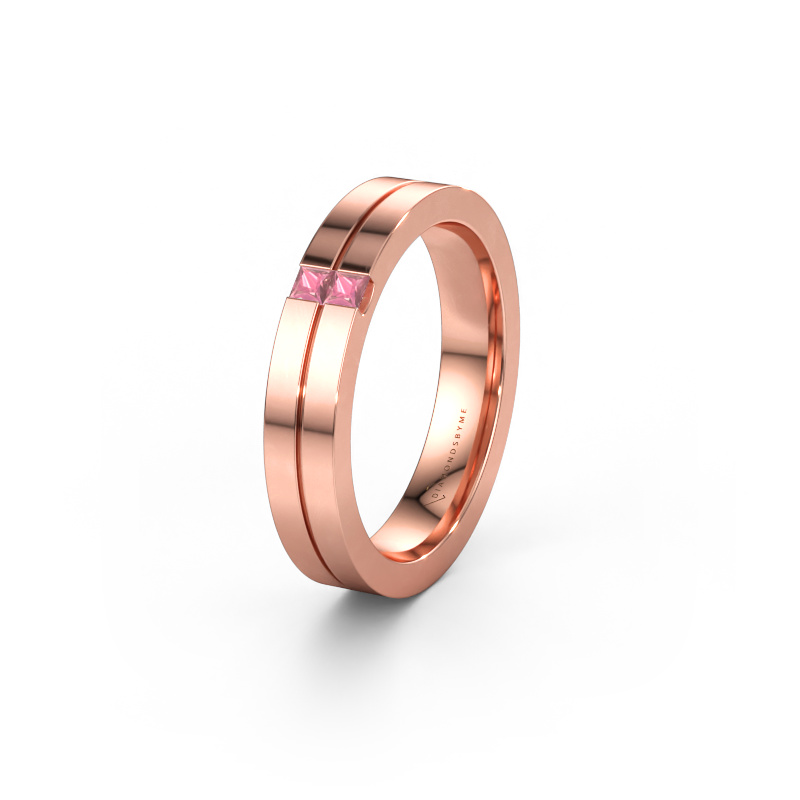 Immagine di Fede nuziale WH0225L14B 585 oro rosa ±4 x 2 mm Tormalina rosa