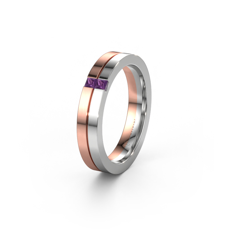 Bild von Ehering WH0225L14B 585 Roségold ±4x2 mm Amethyst