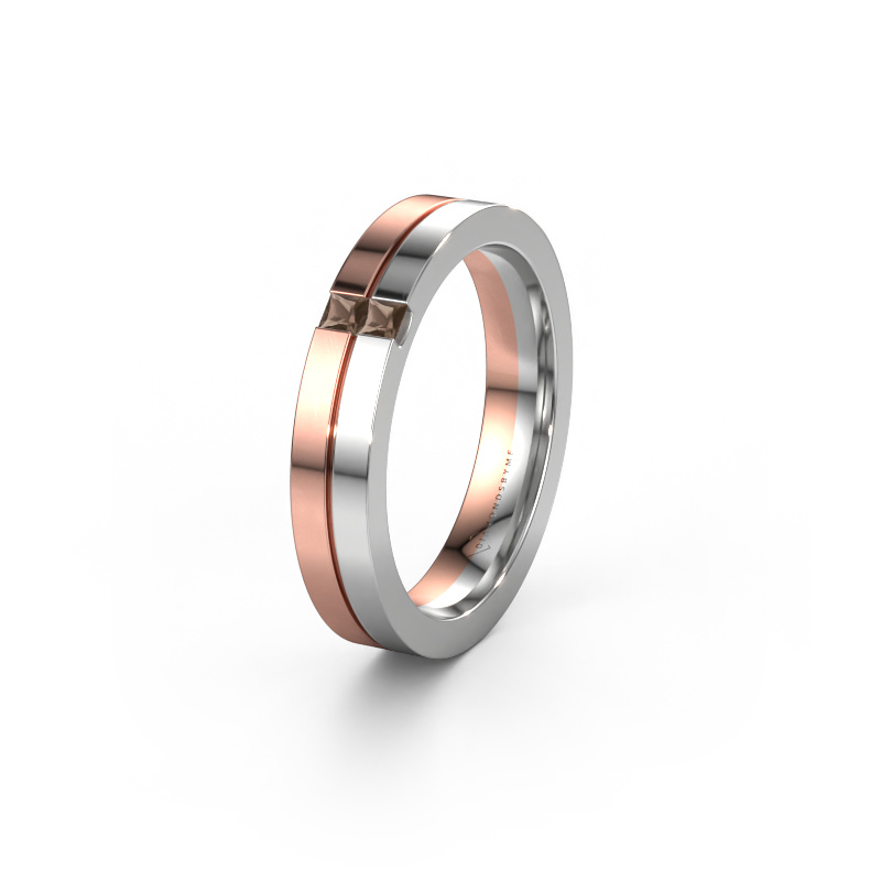 Image of Wedding ring WH0225L14B 585 rose gold ±0.16x0.08 in Smokey quartz