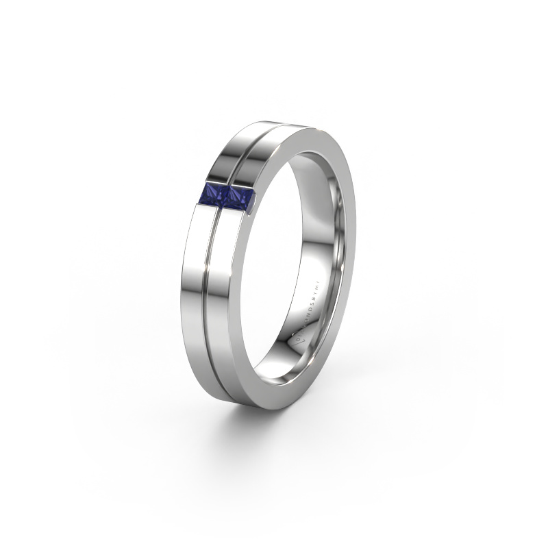 Image of Wedding ring WH0225L14B 950 platinum ±4x2 mm Sapphire