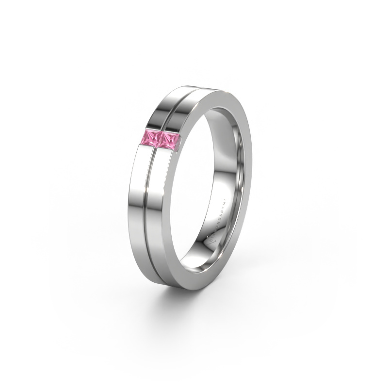 Bild von Ehering WH0225L14B 585 Weißgold ±4x2 mm Pink Saphir