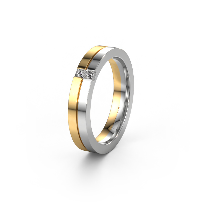 Afbeelding van Trouwring WH0225L14B 585 goud ±4x2 mm Zirkonia