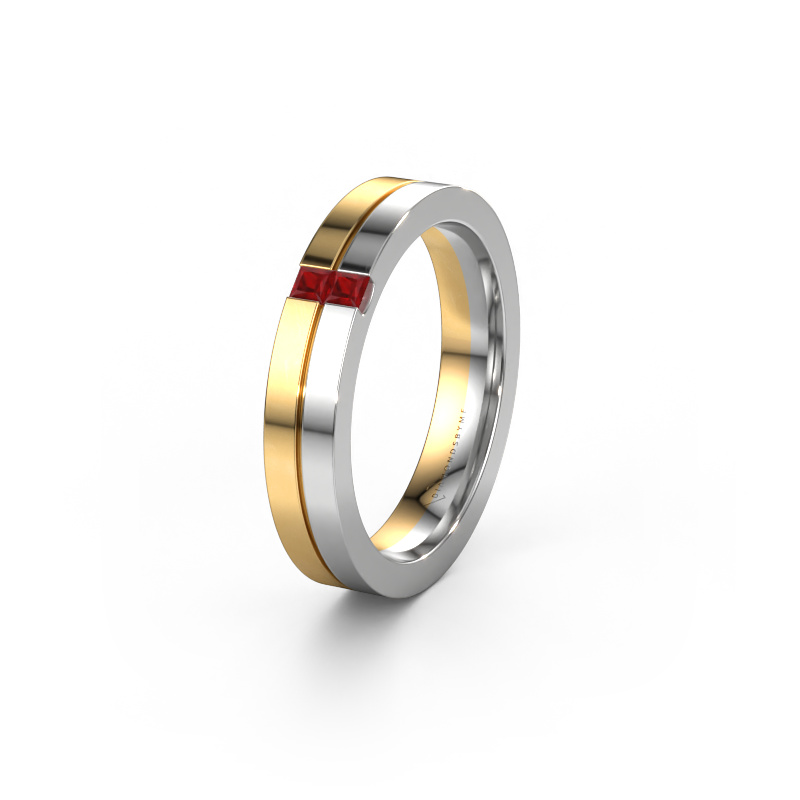 Image of Wedding ring WH0225L14B 585 gold ±0.16x0.08 in Ruby