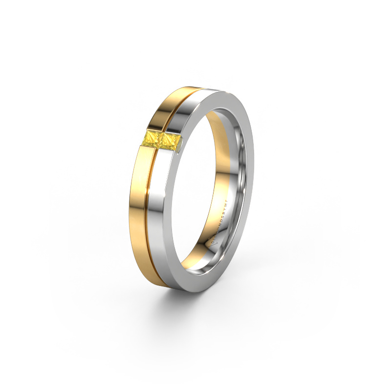 Image of Wedding ring WH0225L14B 585 gold ±4x2 mm Yellow sapphire