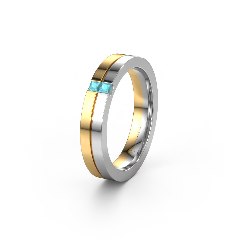 Bild von Ehering WH0225L14B 585 Gold ±4x2 mm Blau Topas