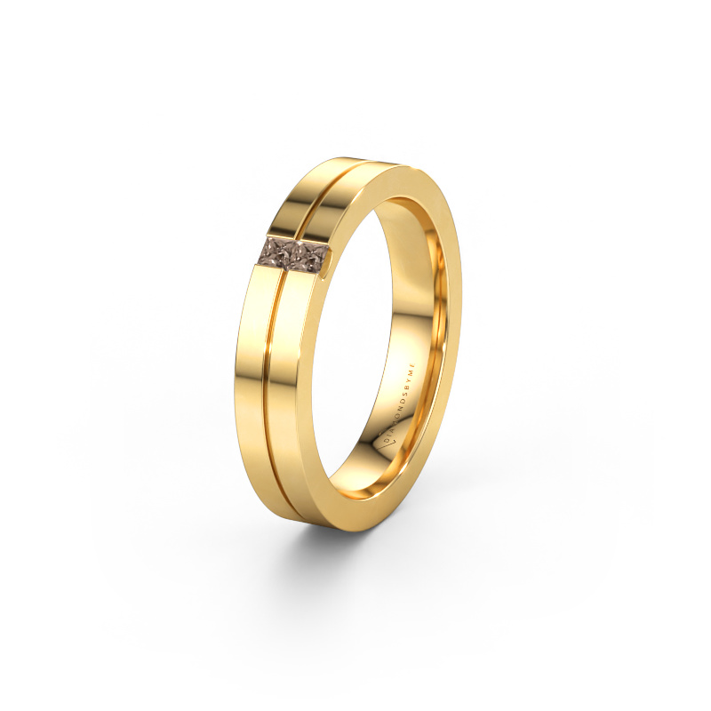 Bild av Vigselring WH0225L14B 585 gult guld ±4 x 2 mm Brun diamant