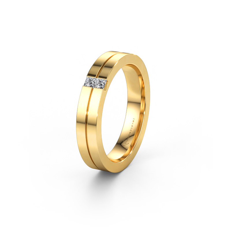 Immagine di Fede nuziale WH0225L14B 585 oro ±4 x 2 mm Diamante