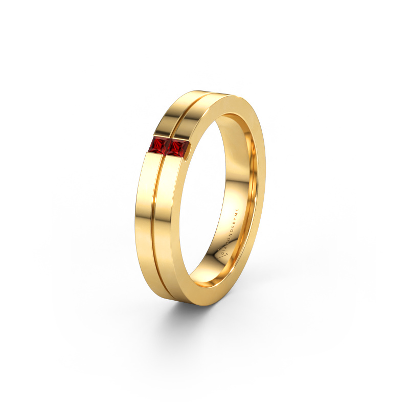 Bild av Vigselring WH0225L14B 585 gult guld ±4 x 2 mm Granat