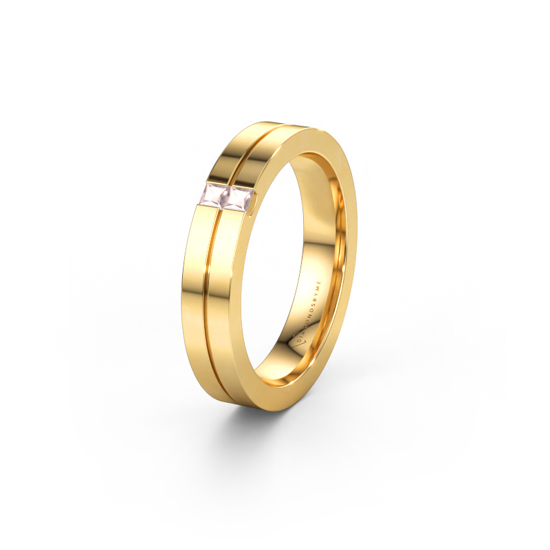 Immagine di Fede nuziale WH0225L14B 585 oro ±4 x 2 mm Morganite champagne