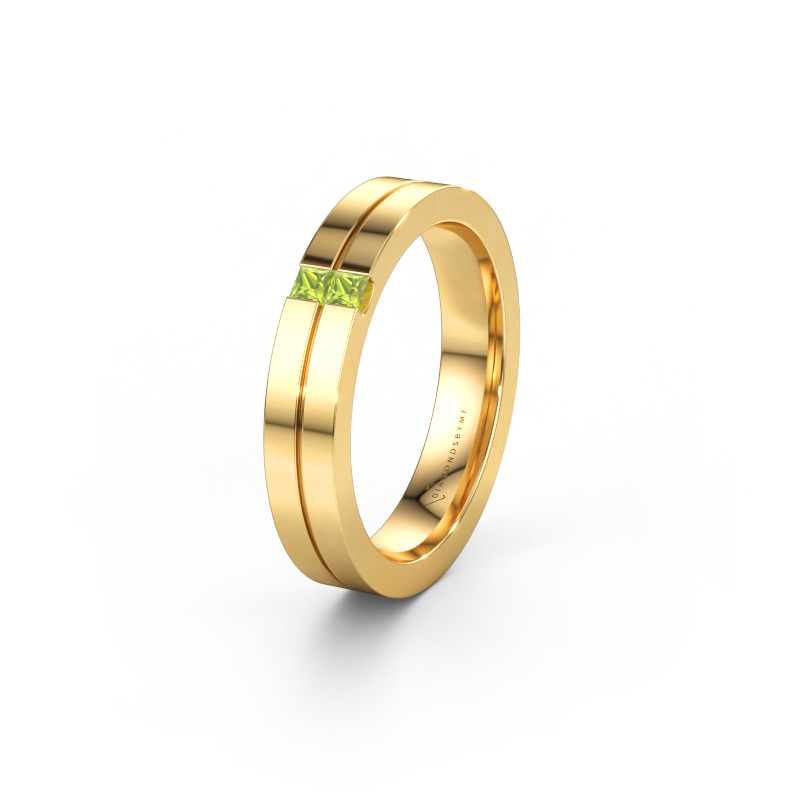 Immagine di Fede nuziale WH0225L14B 585 oro ±4 x 2 mm Peridoto