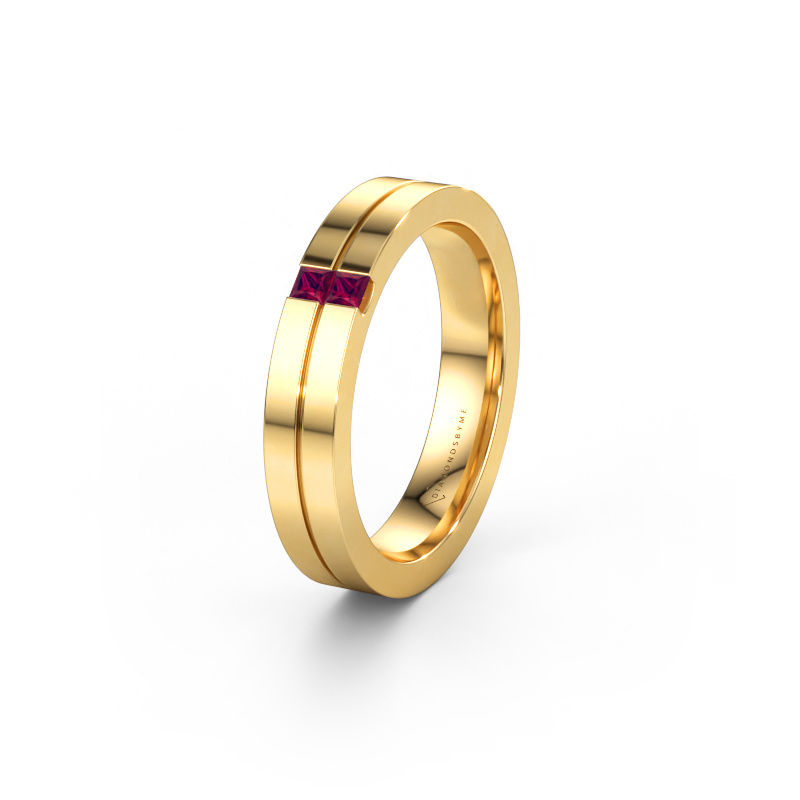 Bild av Vigselring WH0225L14B 585 gult guld ±4 x 2 mm Rodolit