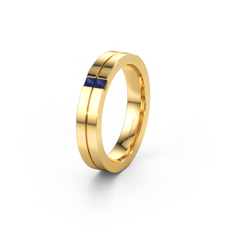 Immagine di Fede nuziale WH0225L14B 585 oro ±4 x 2 mm Zaffiro