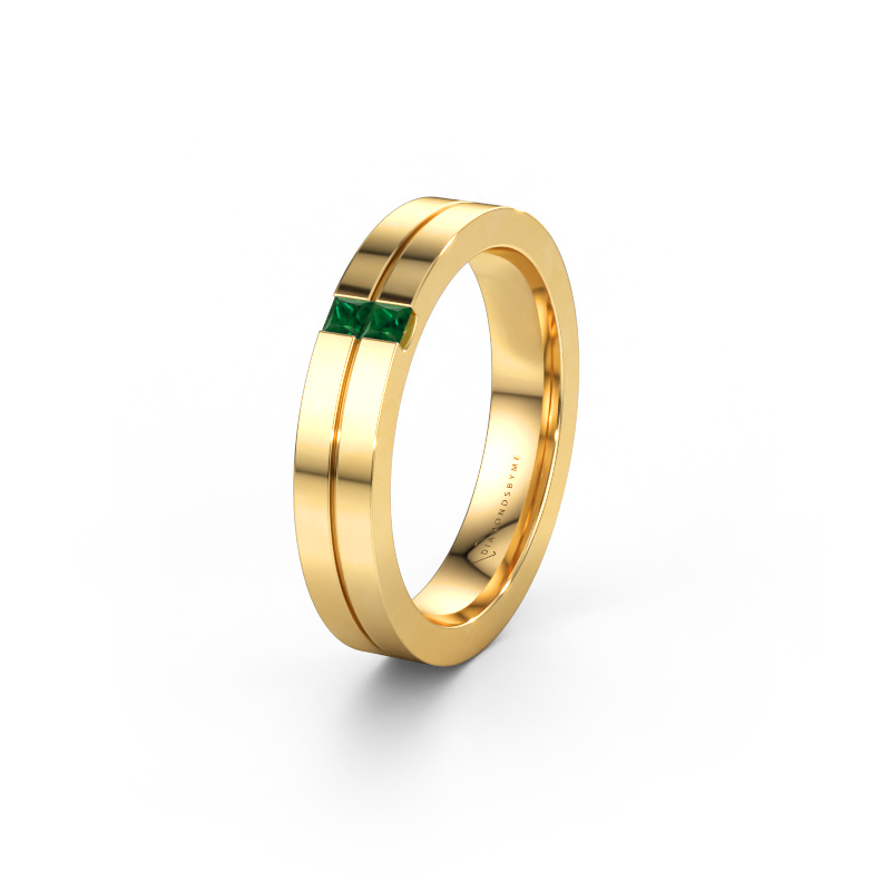 Immagine di Fede nuziale WH0225L14B 585 oro ±4 x 2 mm Smeraldo