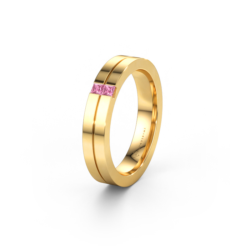 Immagine di Fede nuziale WH0225L14B 585 oro ±4 x 2 mm Zaffiro rosa