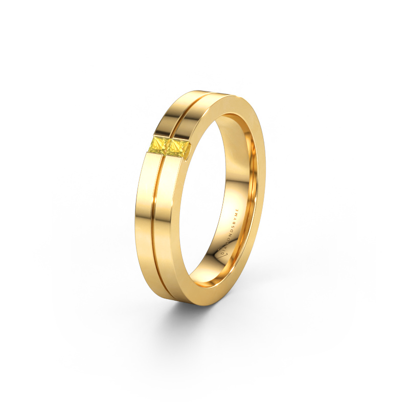 Immagine di Fede nuziale WH0225L14B 585 oro ±4 x 2 mm Zaffiro giallo