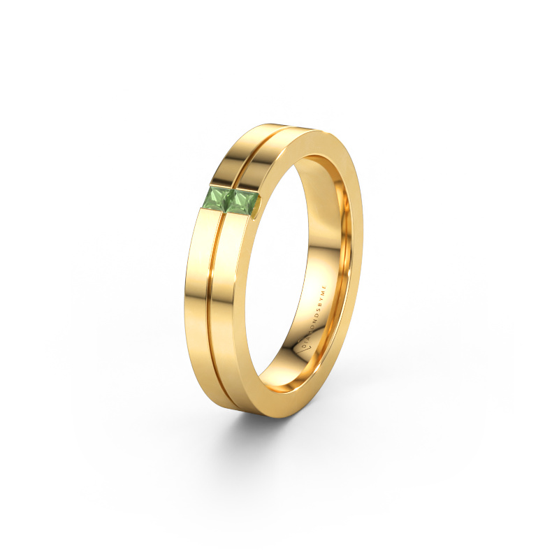 Immagine di Fede nuziale WH0225L14B 585 oro ±4 x 2 mm Tormalina verde