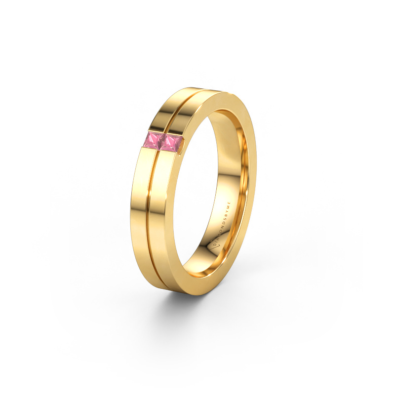 Bild av Vigselring WH0225L14B 585 gult guld ±4 x 2 mm Rosa turmalin