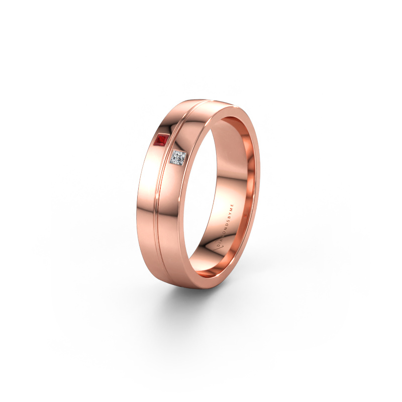 Immagine di Fede nuziale WH0231L25BP 585 oro rosa ±5 x 2 mm Rubino