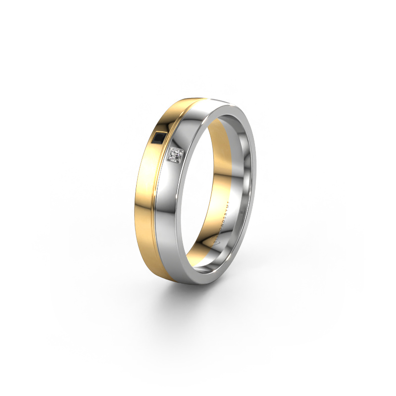 Image of Wedding ring WH0231L25BP 585 gold ±0.20x0.08 in Black diamond