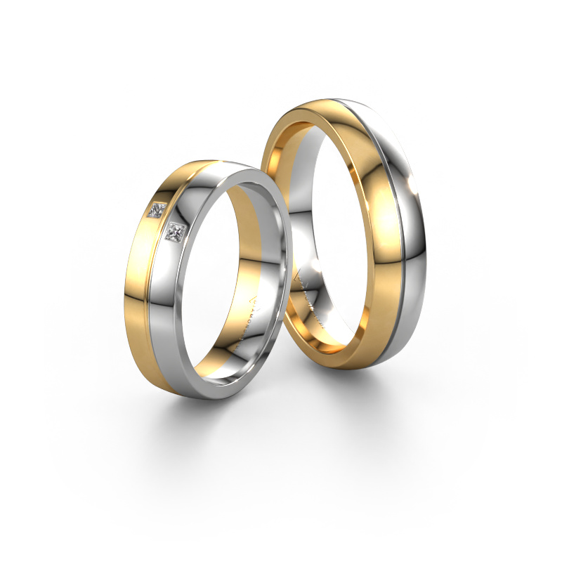 Image of Wedding rings set WH0231LM25BP ±0.20x0.08 in 14 Carat gold Diamond 0.02 crt