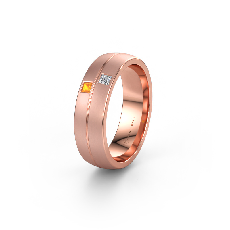 Bild av Vigselring WH0250L26BM 585 roséguld ±6 x 2 mm Citrin