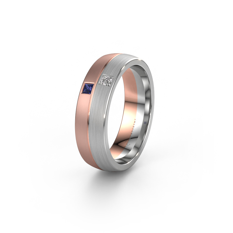 Image of Wedding ring WH0250L26BM 585 rose gold ±0.24x0.08 in Sapphire
