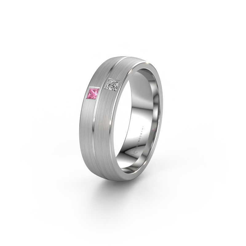 Bild von Trauring WH0250L26BM 950 Platin ±6x2 mm Pink Saphir