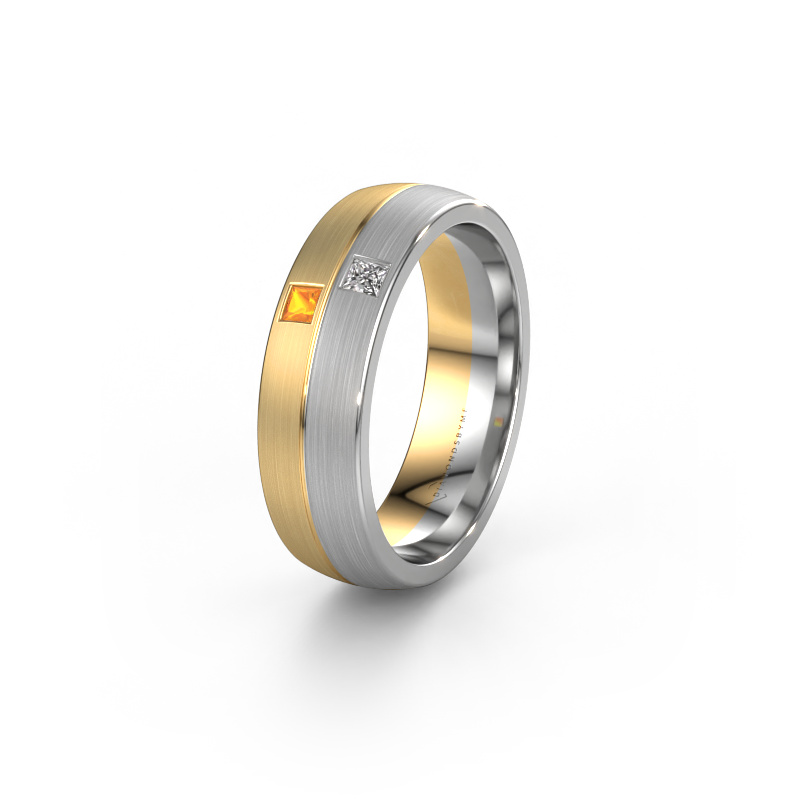 Bild von Trauring WH0250L26BM 585 Gold ±6x2 mm Citrin