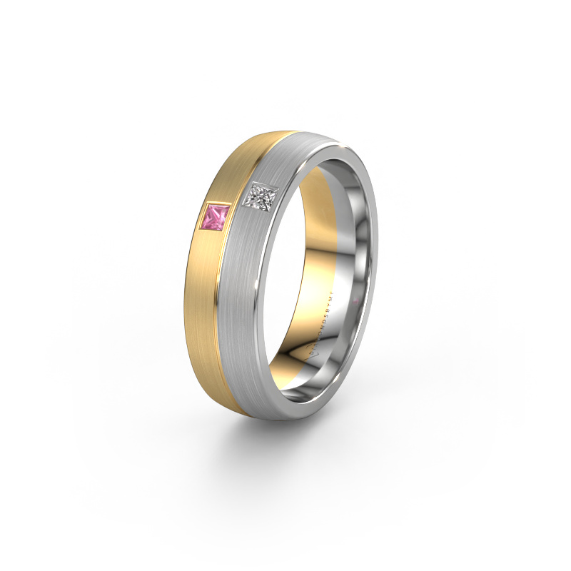 Bild von Trauring WH0250L26BM 585 Gold ±6x2 mm Pink Saphir
