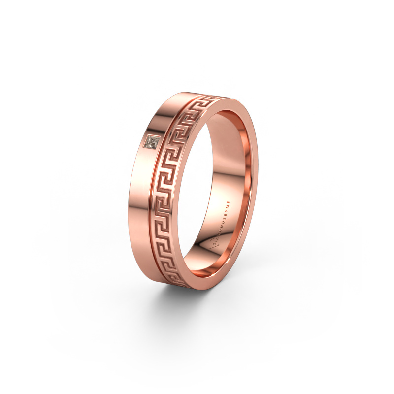 Bild av Vigselring WH0252L24X 585 roséguld ±4 x 1,5 mm Brun diamant