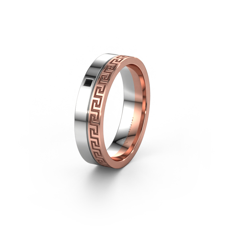 Bild von Ehering WH0252L24X 585 Roségold ±4x1.5 mm Schwarz Diamant