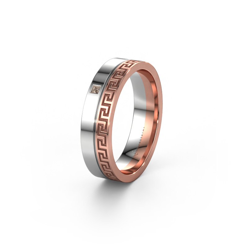 Image of Weddings ring WH0252L24X 585 rose gold ±0.16x0.06 in Brown diamond