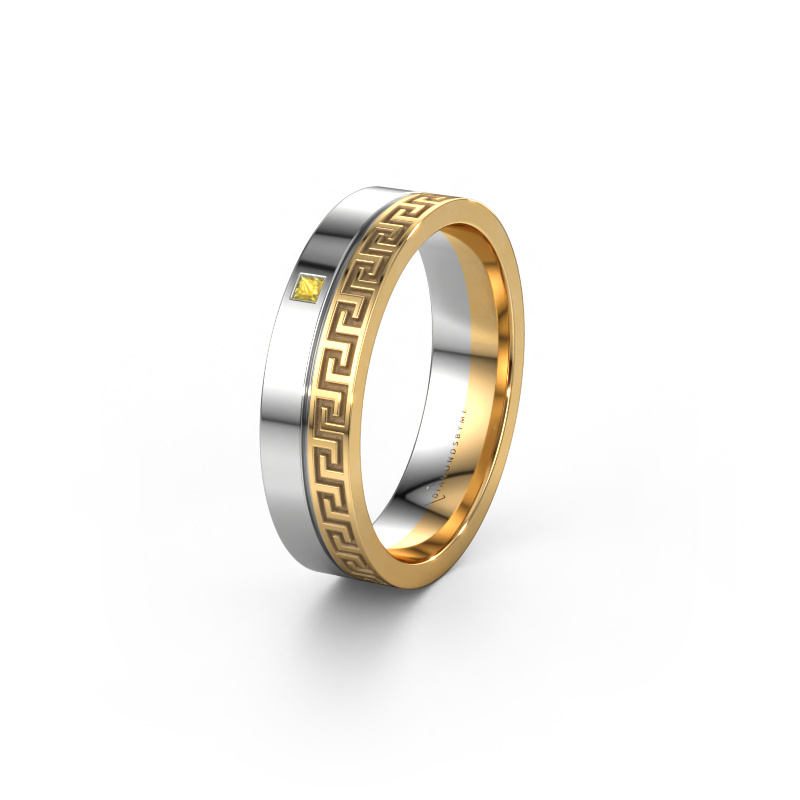 Image of Weddings ring WH0252L24X 585 gold ±4x1.5 mm Yellow sapphire
