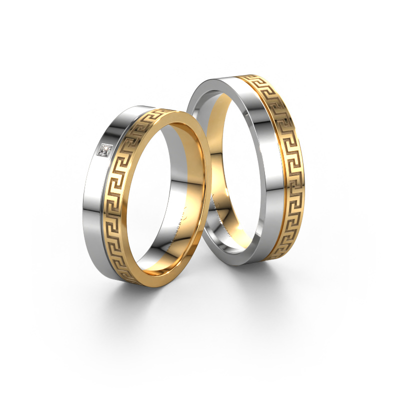 Bild von Eheringe set WH0252LM24XP ±4x1.5 mm 14 Karat Gold Diamant 0.02 crt