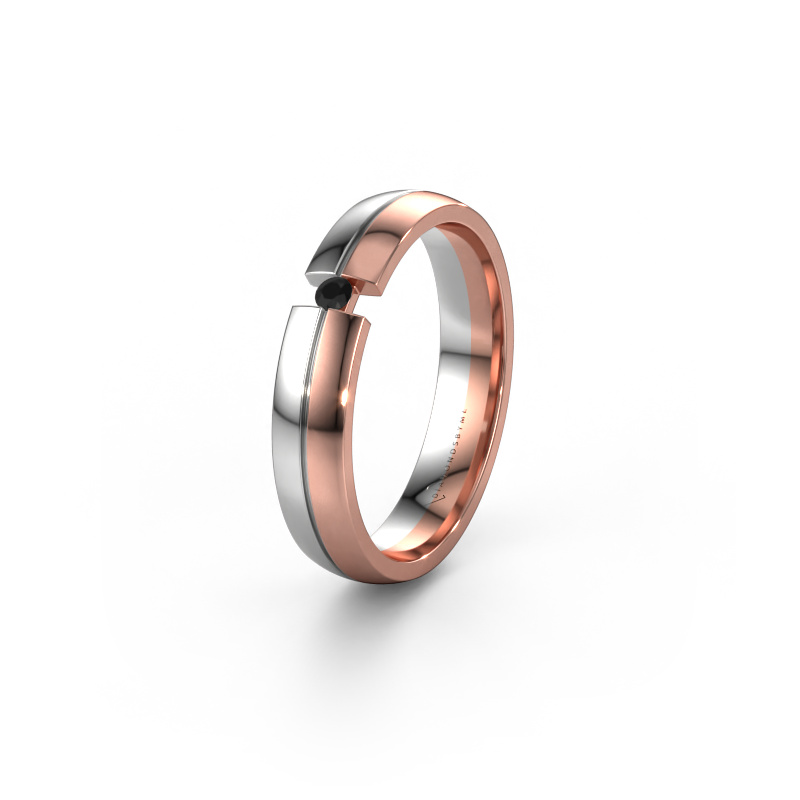 Image of Wedding ring WH0254L24X 585 rose gold ±0.16x0.06 in Black diamond