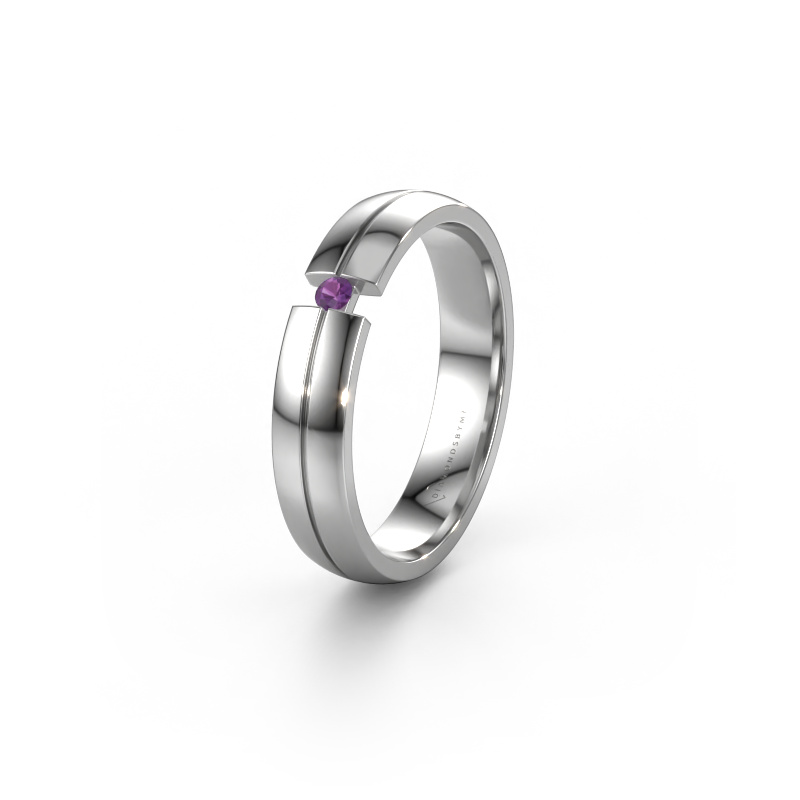 Image of Wedding ring WH0254L24X 585 white gold ±0.16x0.06 in Amethyst