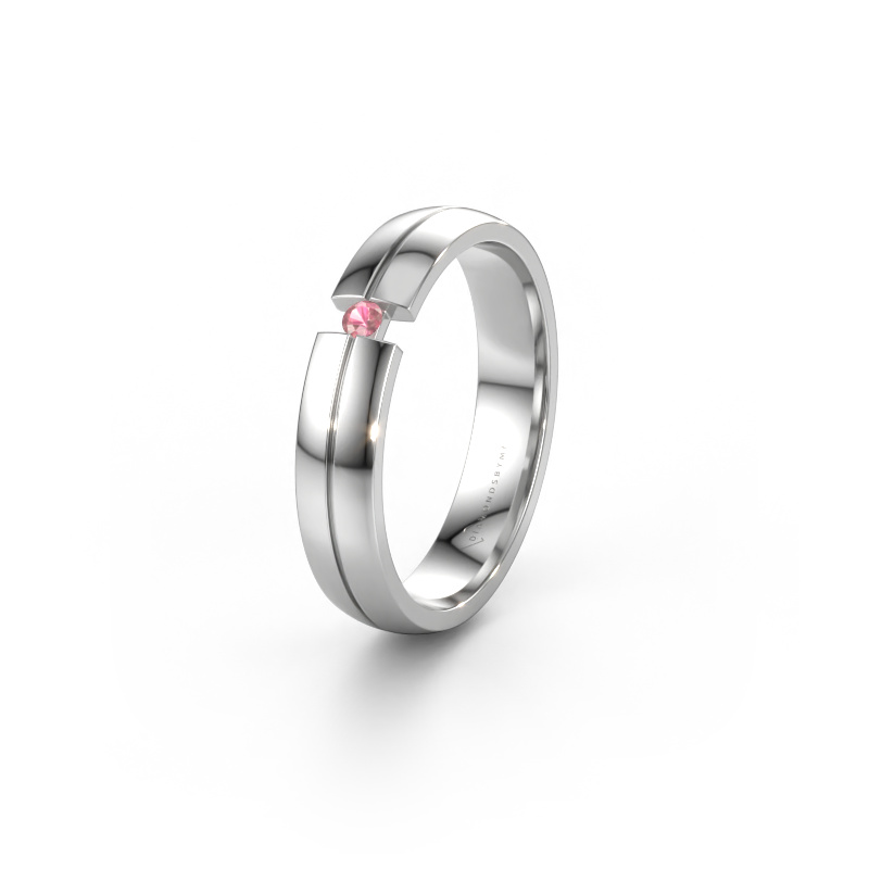 Immagine di Fede nuziale WH0254L24X 950 platino ±4 x 1,5 mm Tormalina rosa