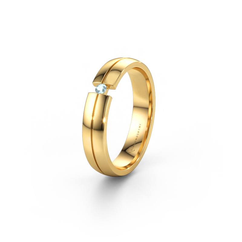 Immagine di Fede nuziale WH0254L24X 585 oro ±4 x 1,5 mm Acquamarina