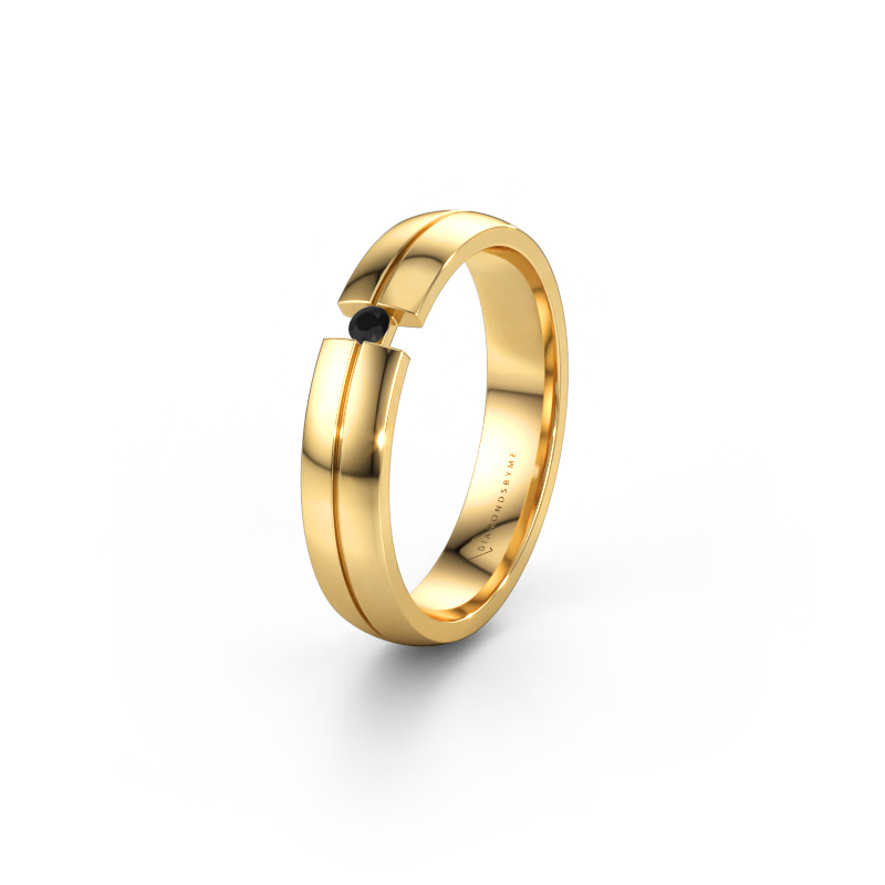 Immagine di Fede nuziale WH0254L24X 585 oro ±4 x 1,5 mm Diamante nero