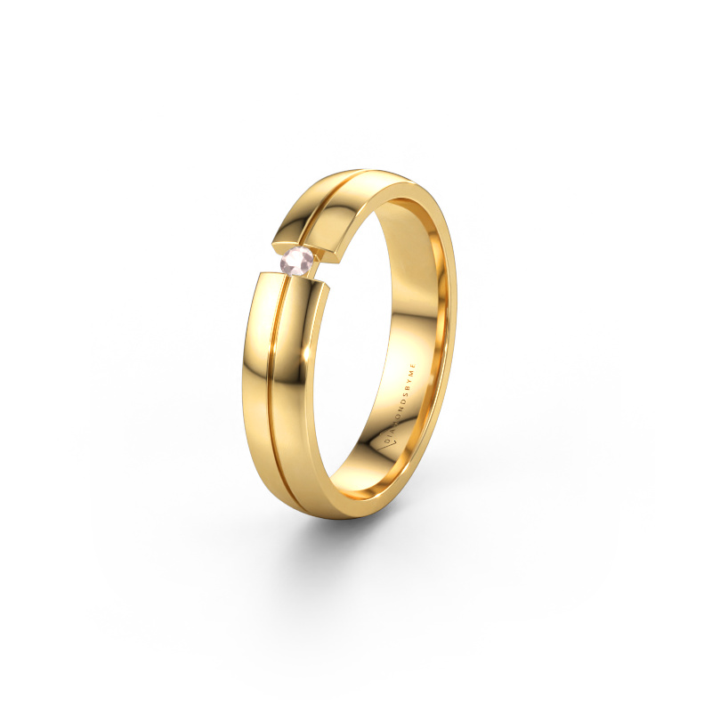 Bild av Vigselring WH0254L24X 585 gult guld ±4 x 1,5 mm Champagnefärgad morganit