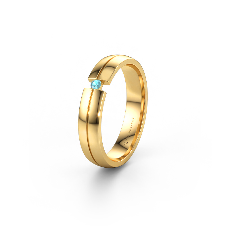 Immagine di Fede nuziale WH0254L24X 585 oro ±4 x 1,5 mm Topazio blu