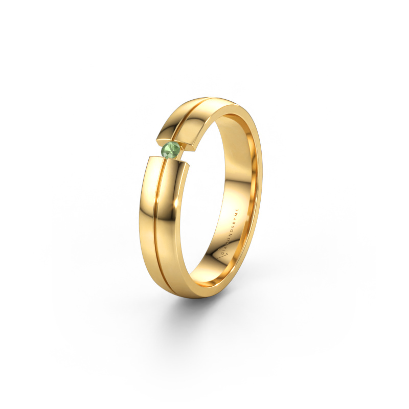 Immagine di Fede nuziale WH0254L24X 585 oro ±4 x 1,5 mm Tormalina verde