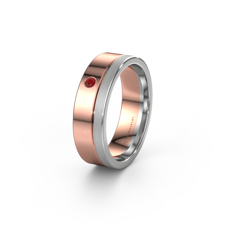 Image of Wedding ring WH0301L16APM 585 rose gold ±6x1.7 mm Ruby