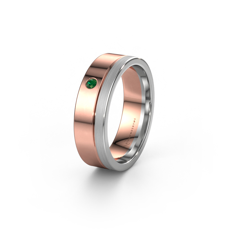 Image of Wedding ring WH0301L16APM 585 rose gold ±0.24x0.07 in Emerald