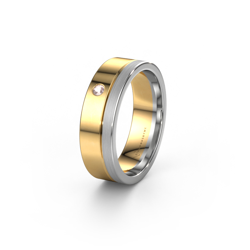Image of Wedding ring WH0301L16APM 585 gold ±6x1.7 mm Morganite champagne