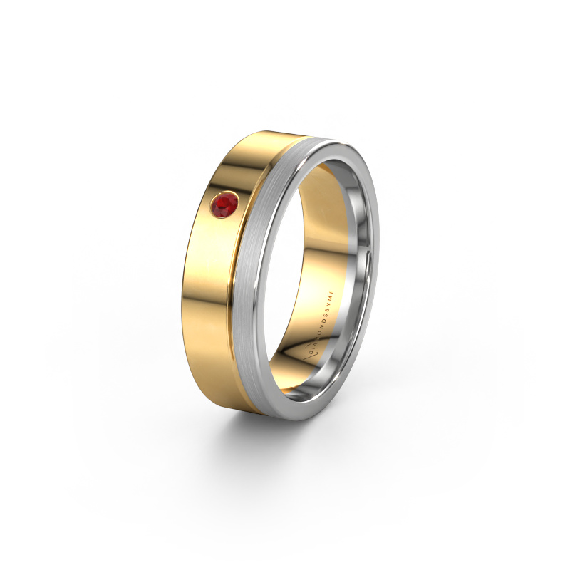 Image of Wedding ring WH0301L16APM 585 gold ±0.24x0.07 in Ruby