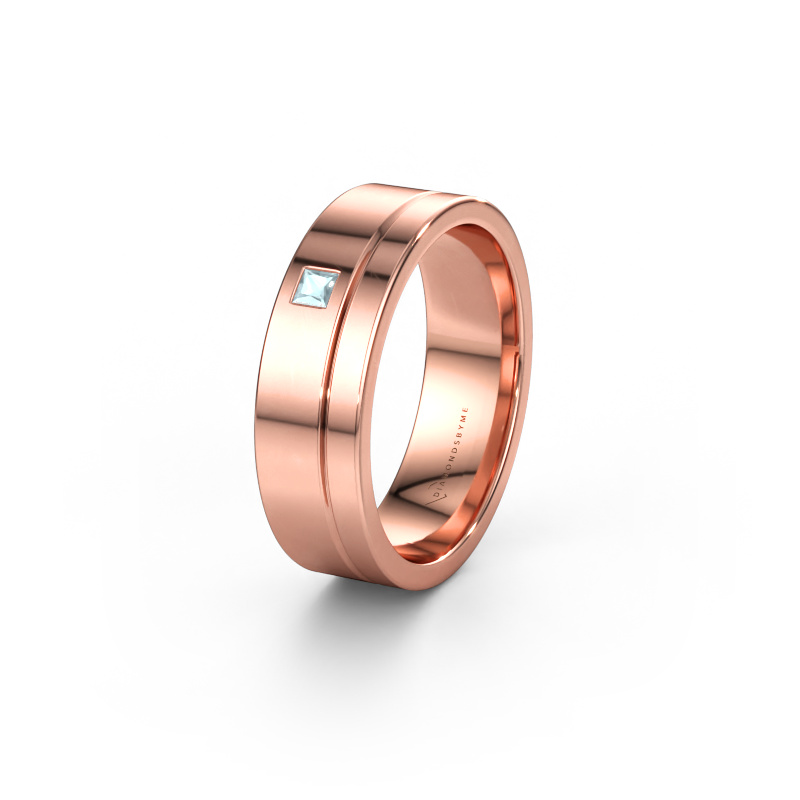 Bild av Vigselring WH0301L16APSQ 585 roséguld ±6 x 1,7 mm Akvamarin